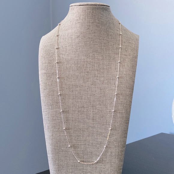 .925 sterling silver rhodium plated beaded satellite chain - Picture 2 of 4